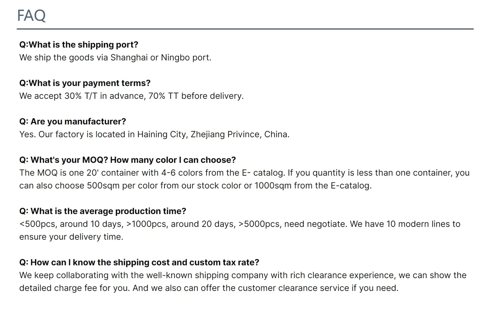 FAQ